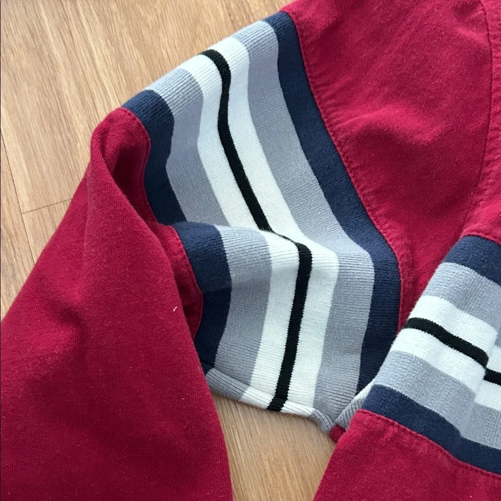 Tommy Hilfiger Red and Navy Striped Sweater - Picture 4 of 6